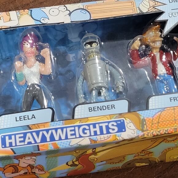 Futurama Series 1 Heavyweights Die Cast 4 x Figure Box Set, Leela Fry Bender New - Picture 6 of 11